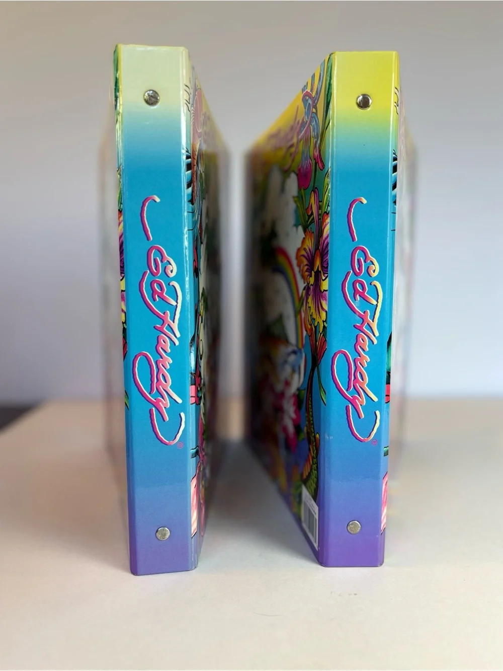 NEW! Ed Hardy Tropical Rainbow Koi 3-Ring 1”Binders Lot of 2 Organizer Rare